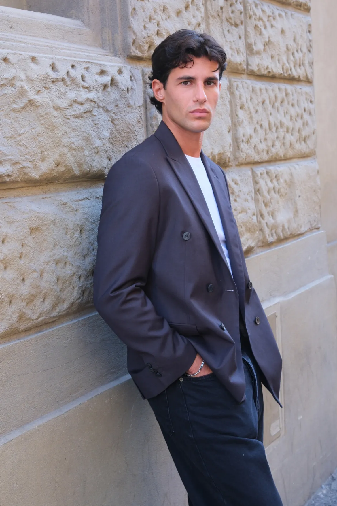 Premium Dobbeltradet Blazer - Gråbrun