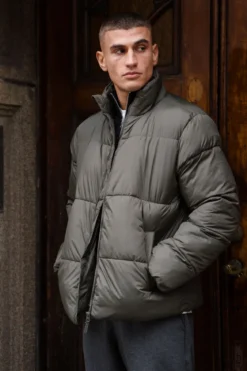 Puffer Jakke - Oliven