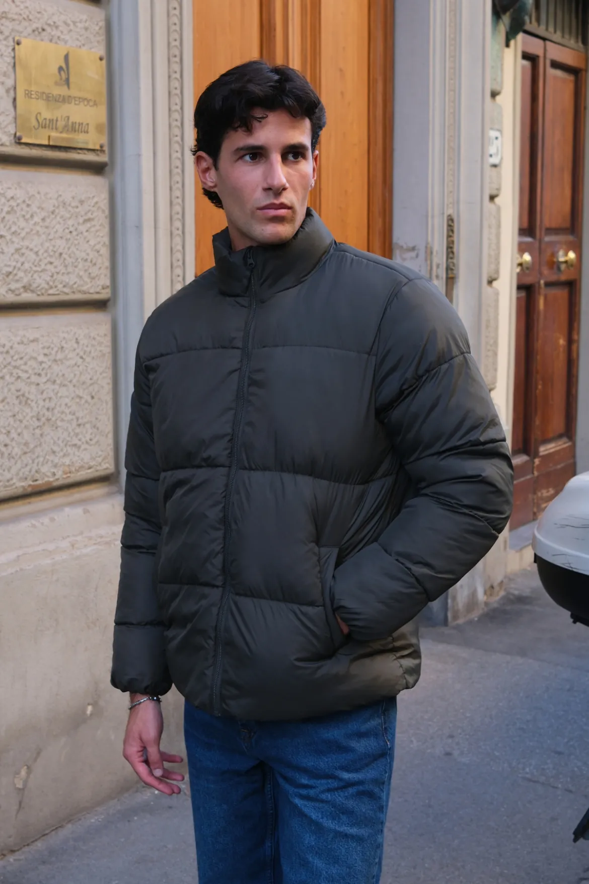 Puffer Jakke - Oliven