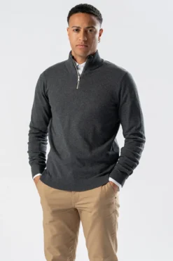 Pullover Half Zip - Charcoal Melange