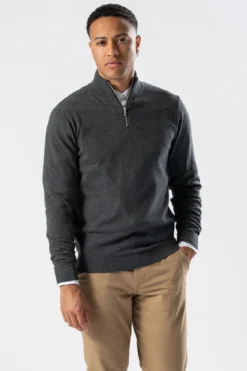 Pullover Half Zip - Charcoal Melange
