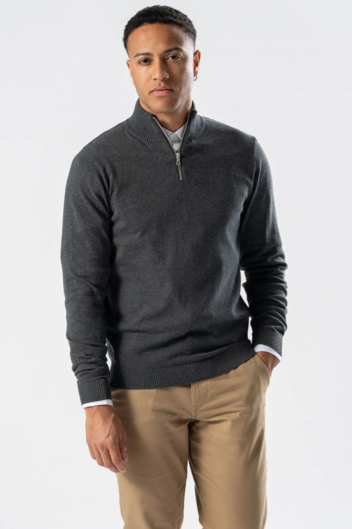 Pullover Half Zip - Charcoal Melange