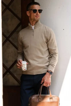 Pullover Half Zip - Sand