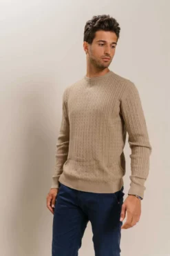 Pullover Kabel Strik - Sand