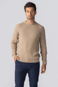 Pullover Kabel Strik - Sand