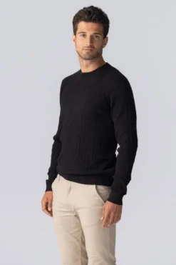 Pullover Kabel Strik - Sort