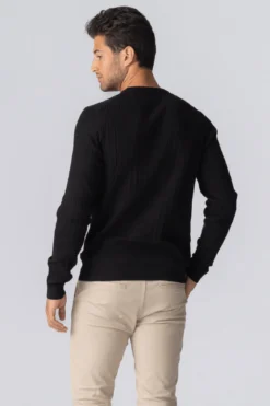 Pullover Kabel Strik - Sort