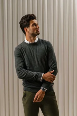Pullover Rundhals - Charcoal Melange
