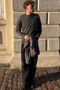 Pullover Rundhals - Charcoal Melange