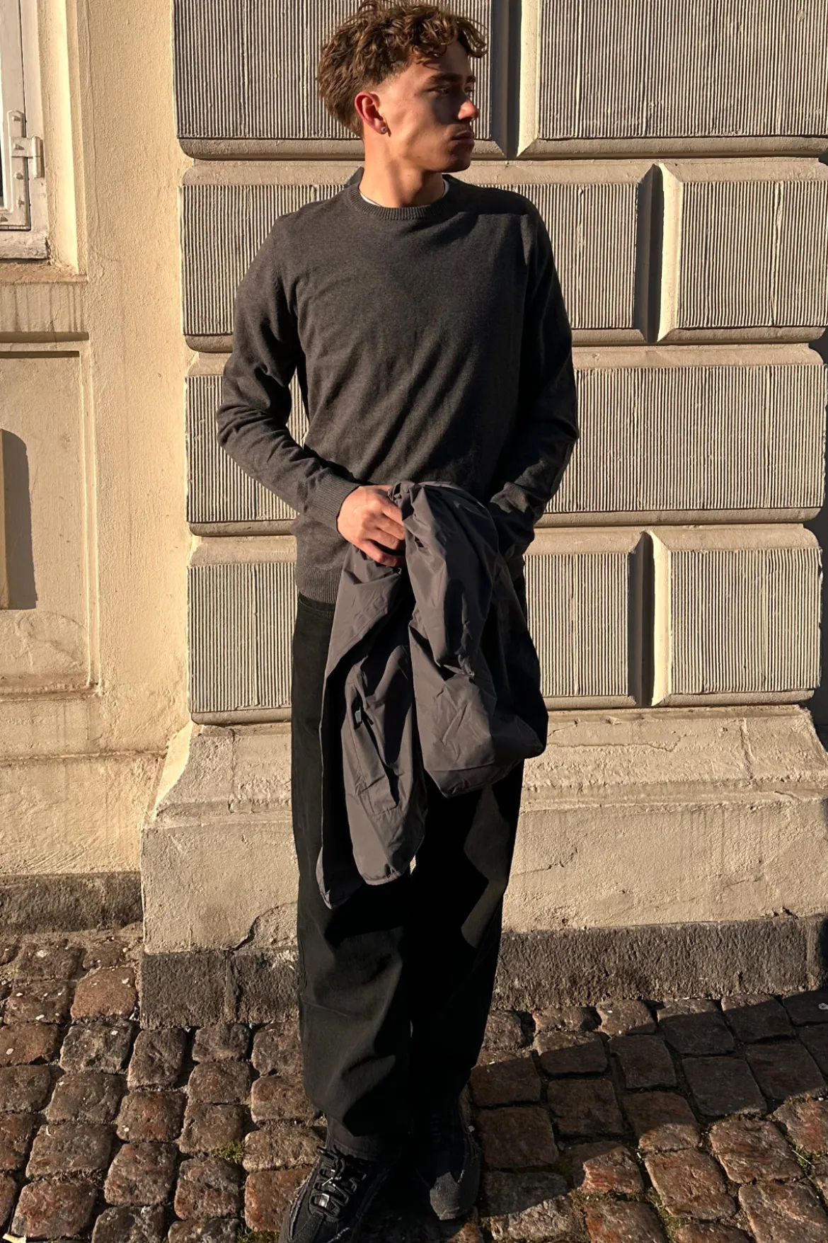 Pullover Rundhals - Charcoal Melange