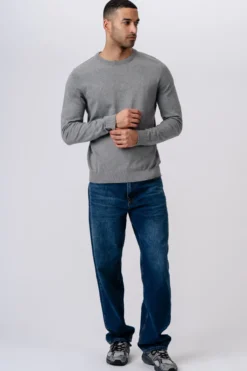 Pullover Rundhals - Grå Melange