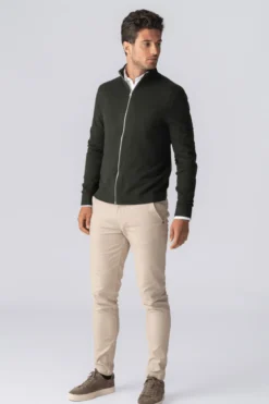 Pullover Zip Cardigan - Army