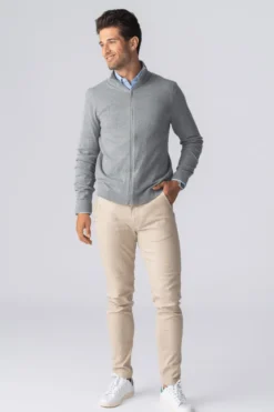 Pullover Zip Cardigan - Grå Melange