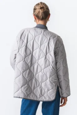 Quilted Block Jakke - Grå
