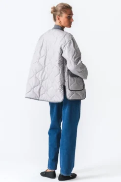 Quilted Block Jakke - Grå