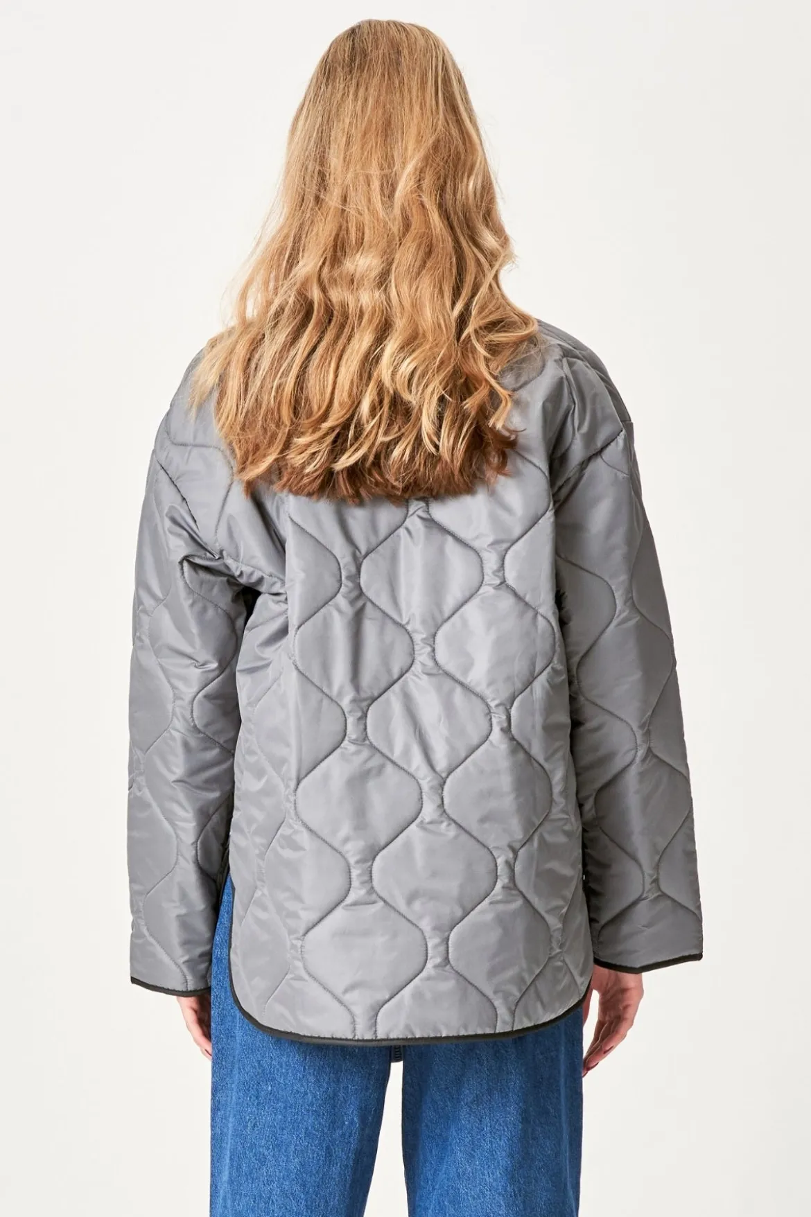 Quilted Block Jakke - Grå/Sort