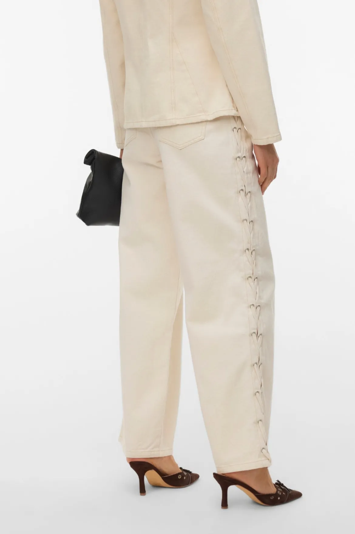 Rae Wide String Jeans - Ecru