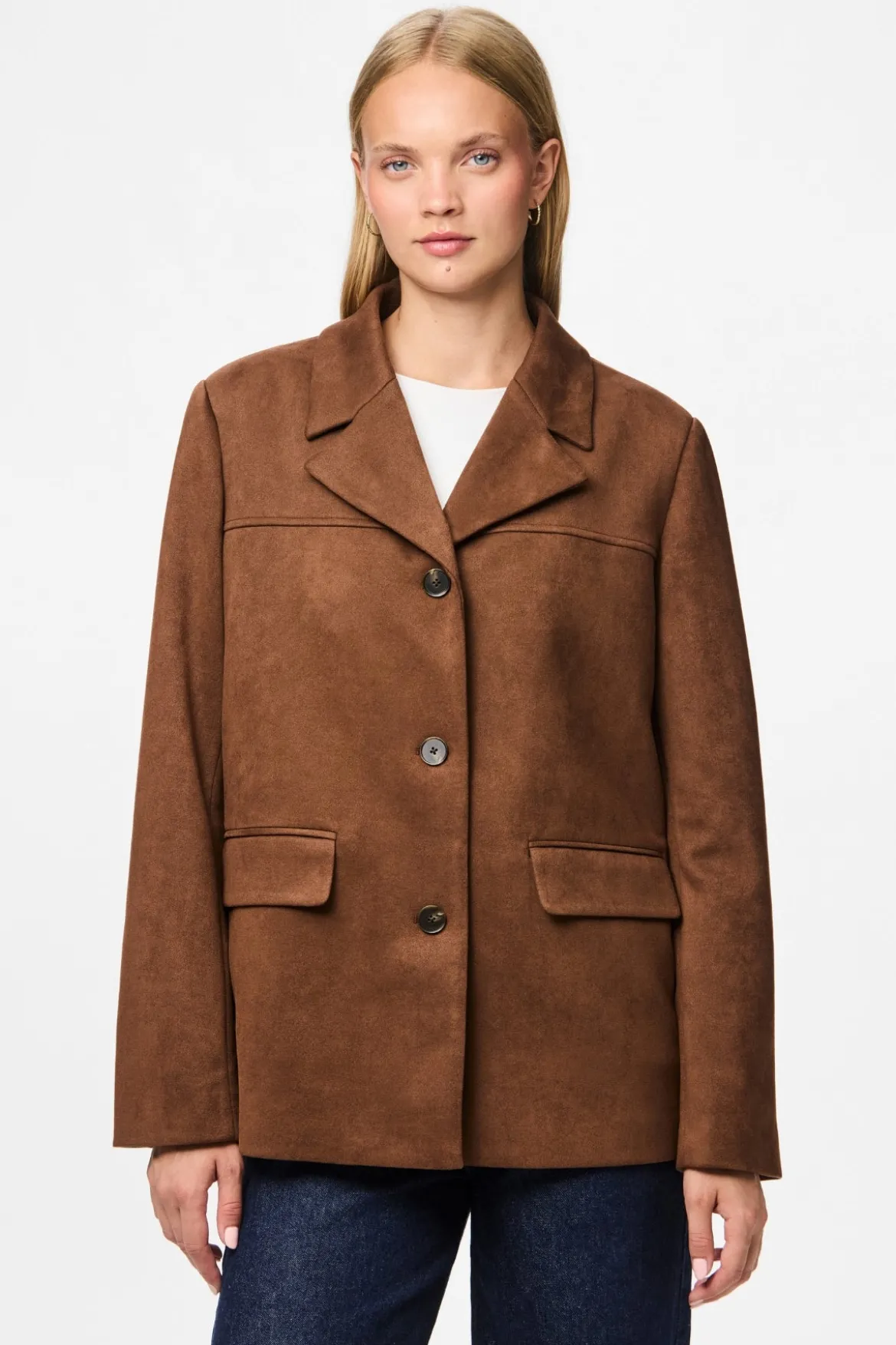 Rakel Børstet Blazer Frakke - Downtown Brown