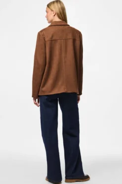 Rakel Børstet Blazer Frakke - Downtown Brown