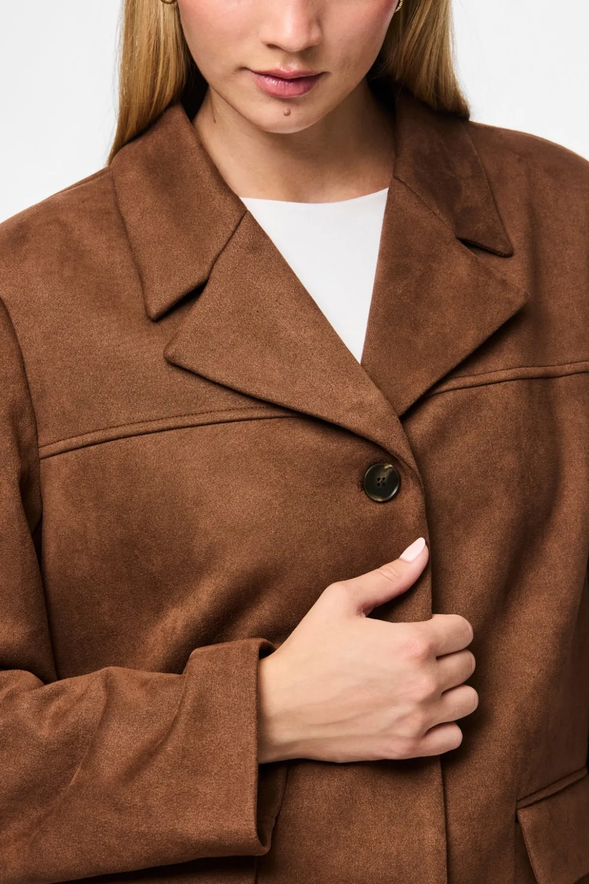 Rakel Børstet Blazer Frakke - Downtown Brown