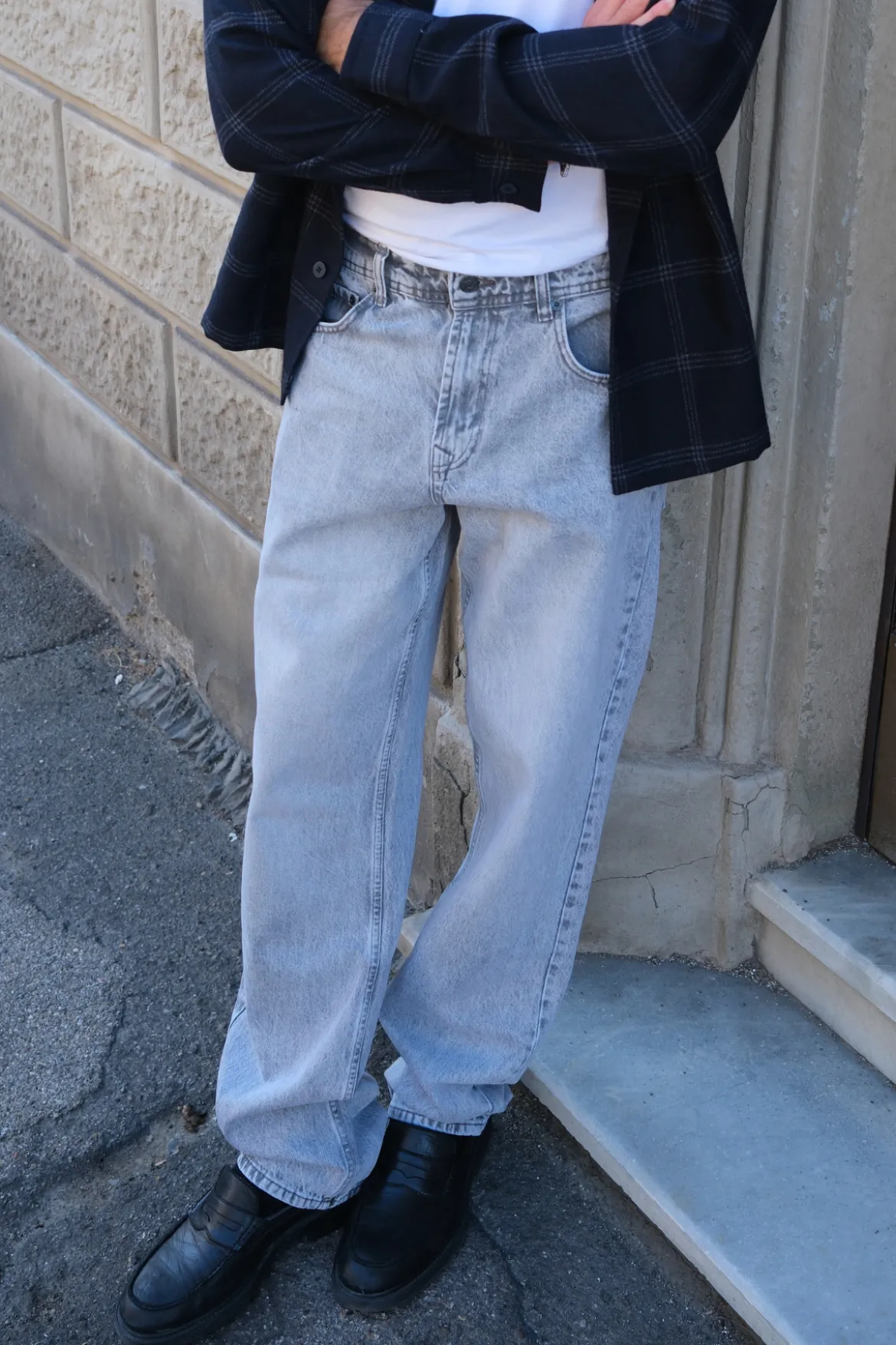 Relaxed Fit Jeans - Grey Denim