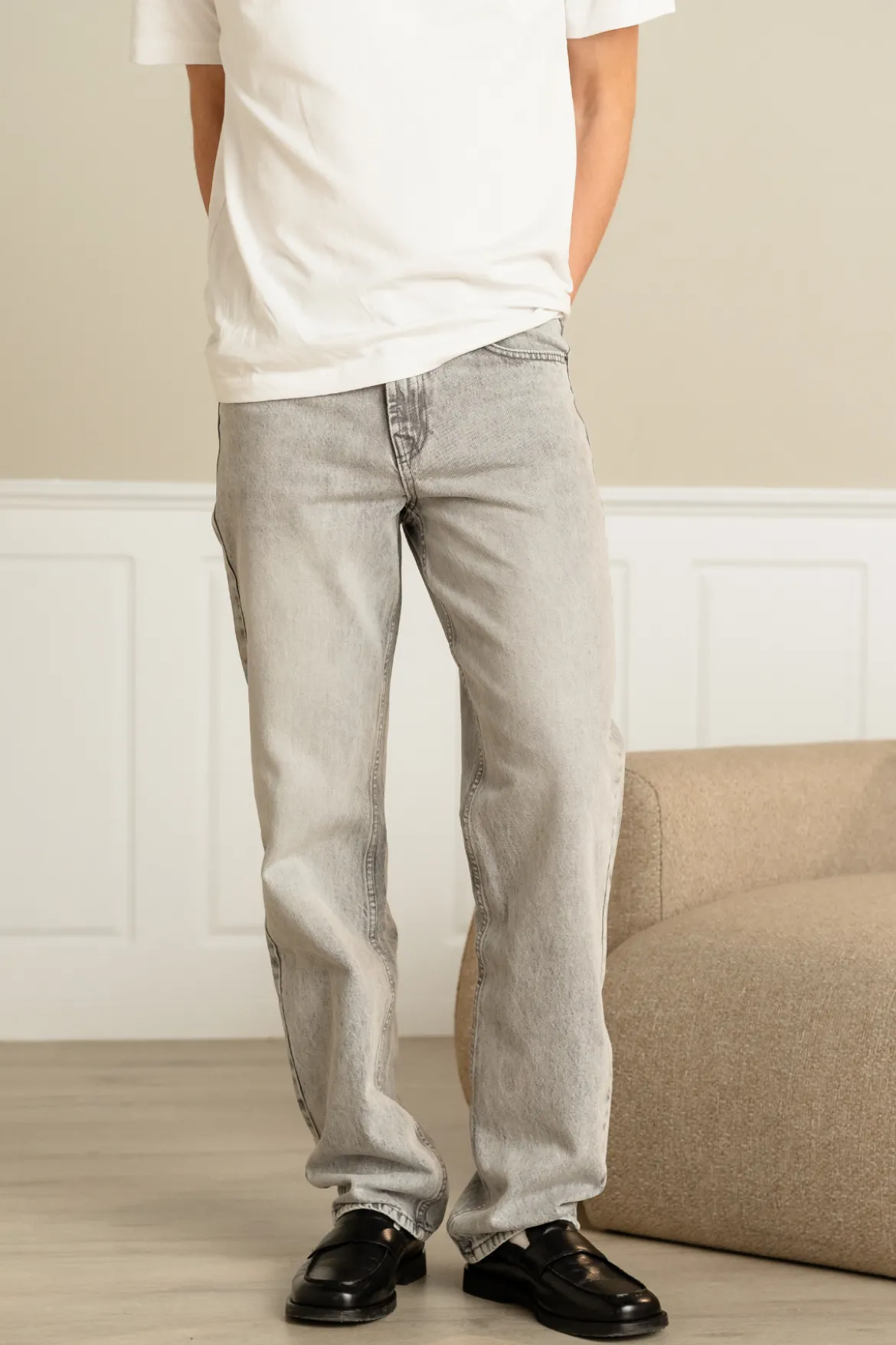 Relaxed Fit Jeans - Grey Denim