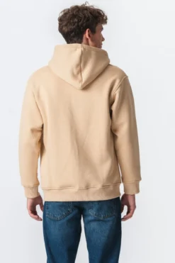 Relaxed Zip Hoodie - Beige
