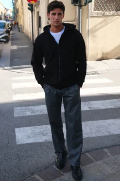 Relaxed Zip Hoodie - Sort