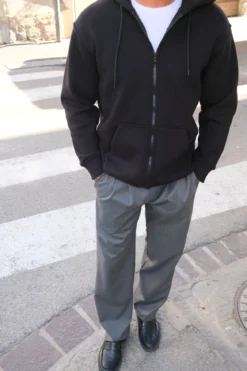Relaxed Zip Hoodie - Sort