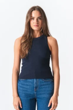 Ribbed Top - Blå