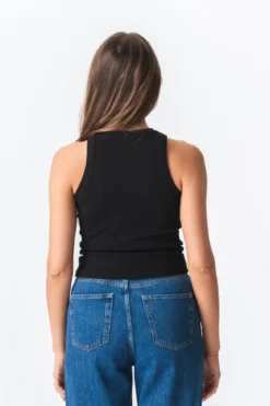 Ribbed Top - Sort
