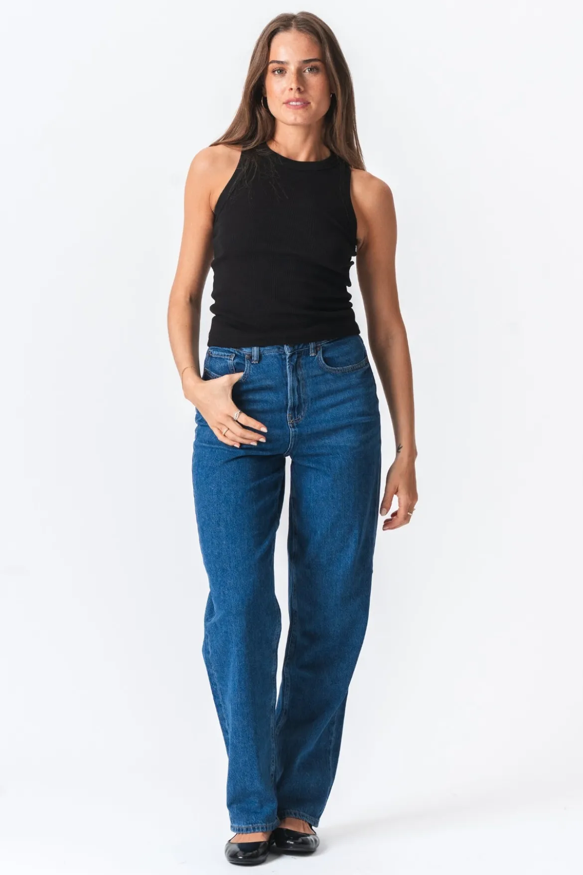Ribbed Top - Sort