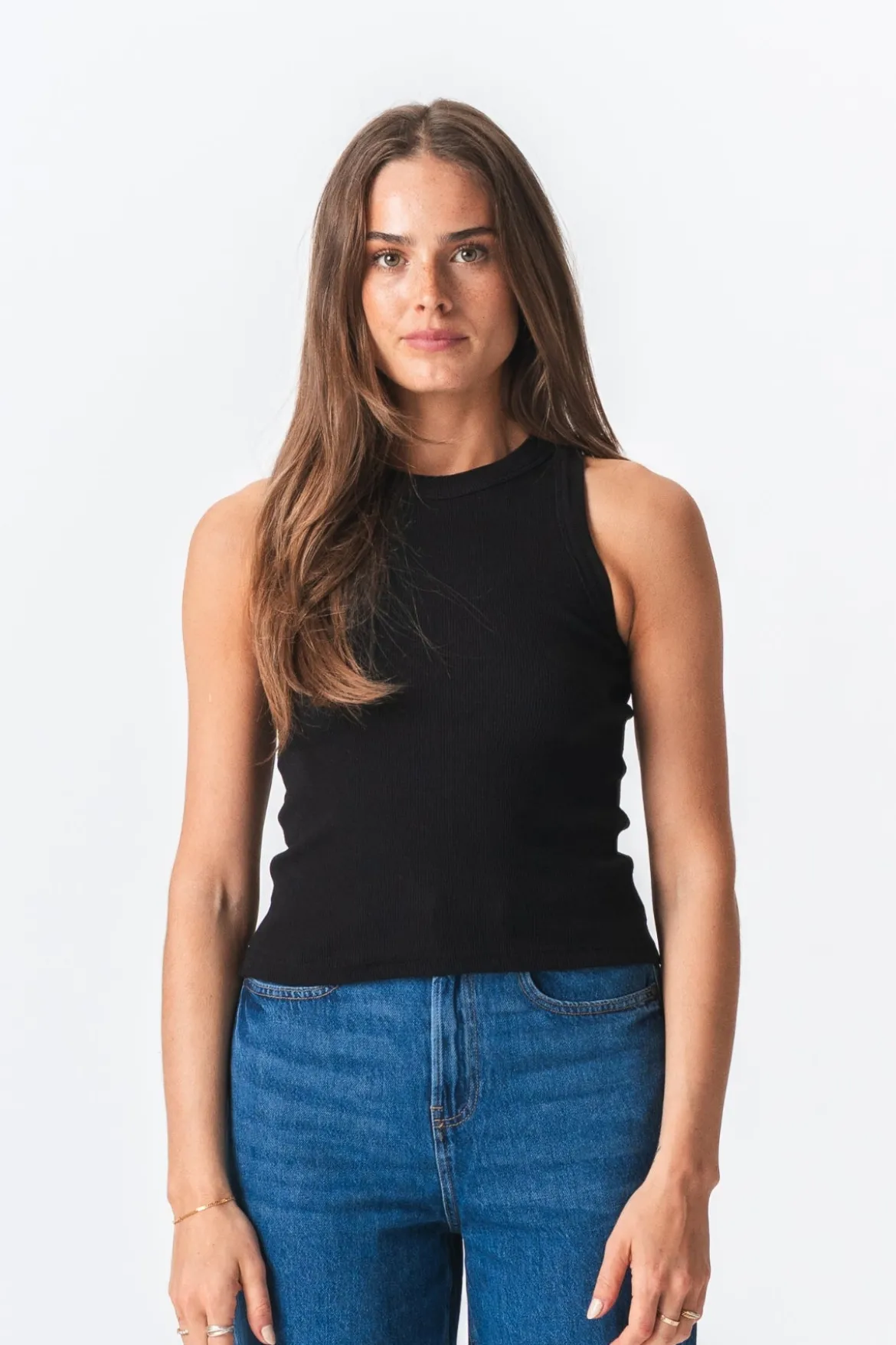 Ribbed Top - Sort