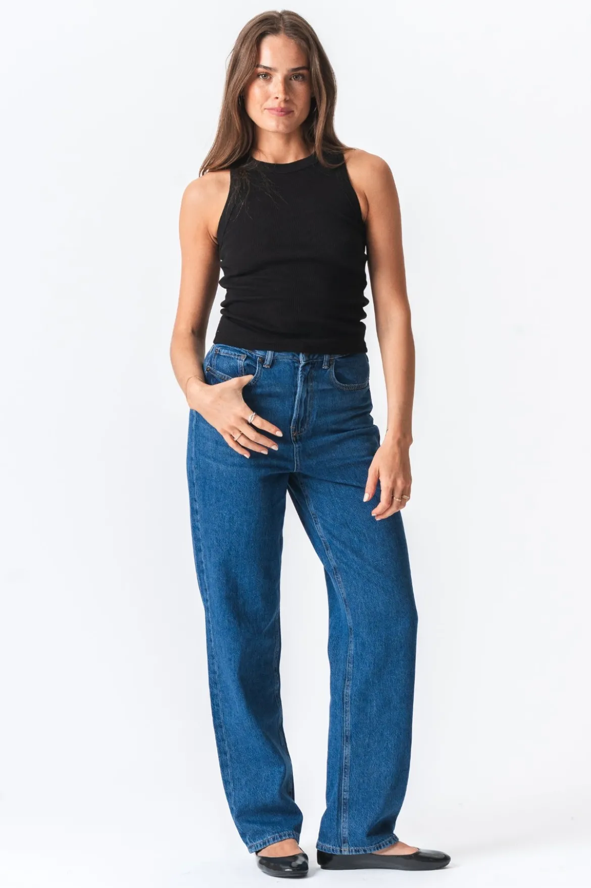 Ribbed Top - Sort