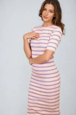 Roberta Dress - Rose Stripe