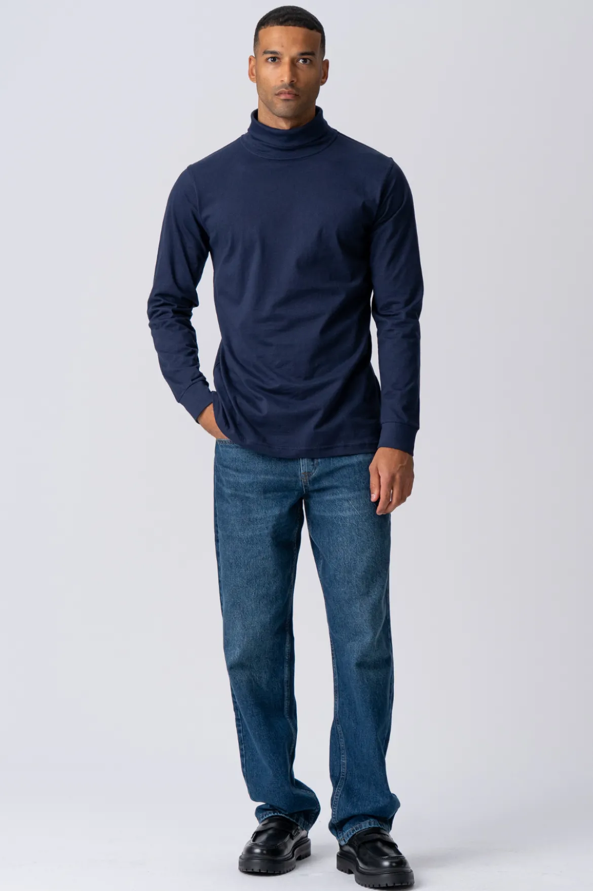 Rullekrave trøje - Navy