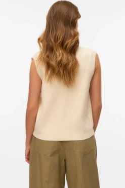 Saba V-neck Vest Med Knapper - Birk