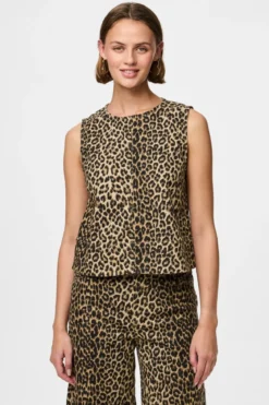 Salume Denim Top - White Pepper Leo