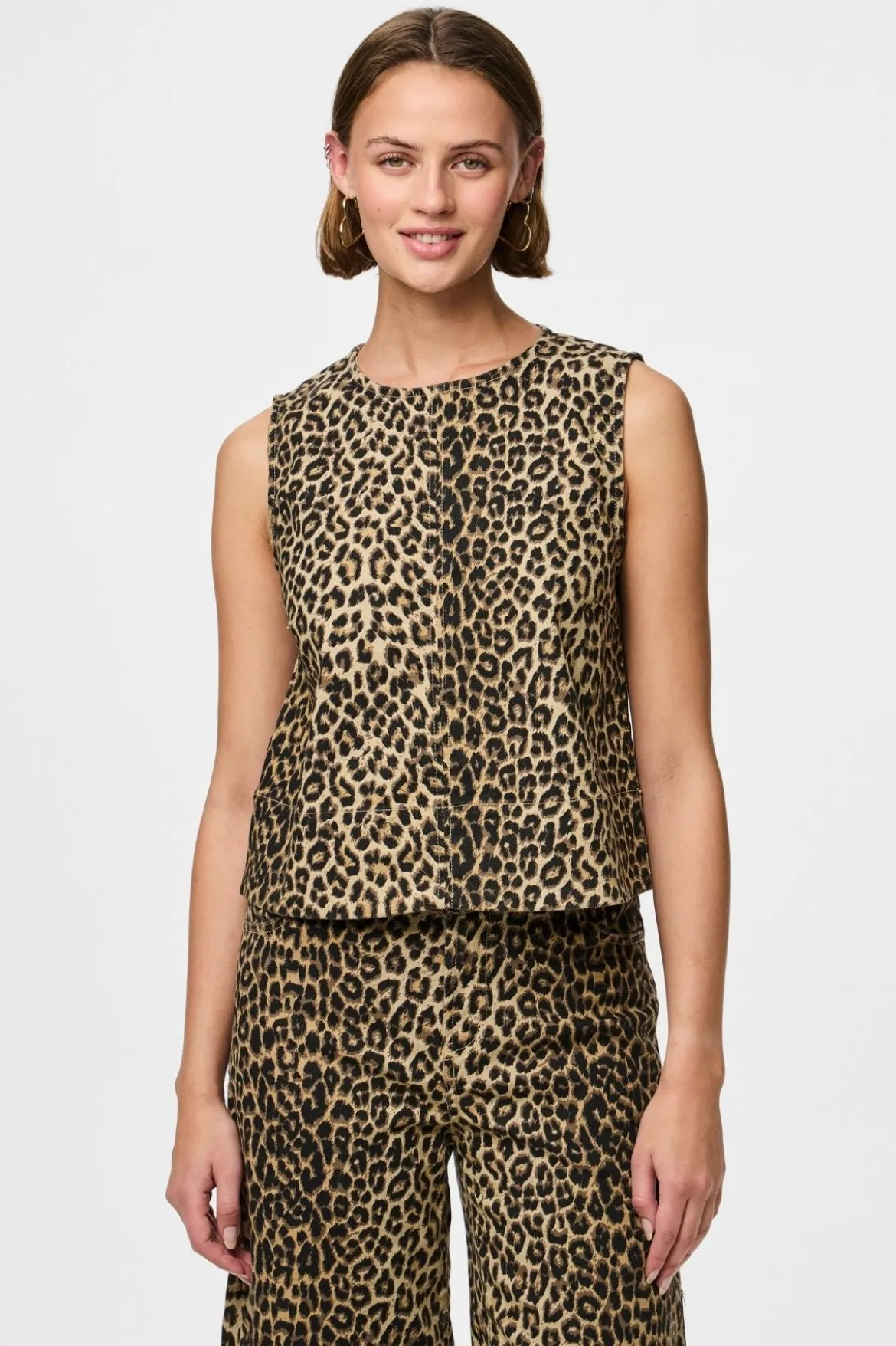 Salume Denim Top - White Pepper Leo