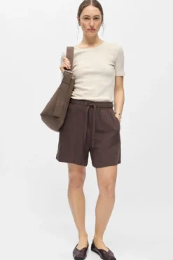 Sanne Wide Shorts - Seal Brown
