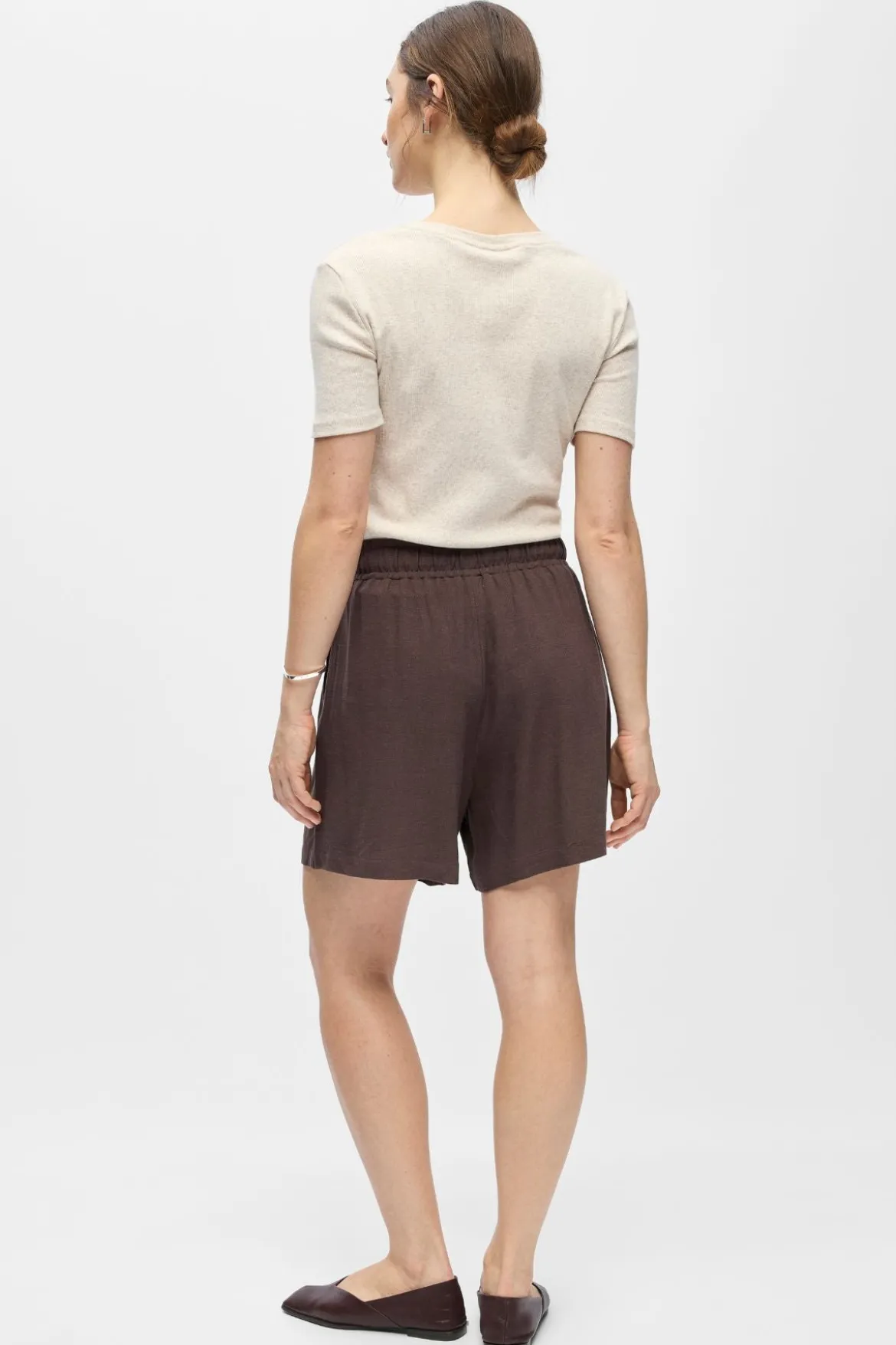 Sanne Wide Shorts - Seal Brown