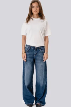 Serena Baggy Jeans - Mellemblå