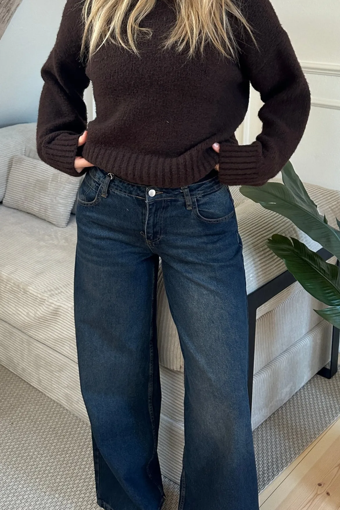 Serena Baggy Jeans - Mørkeblå