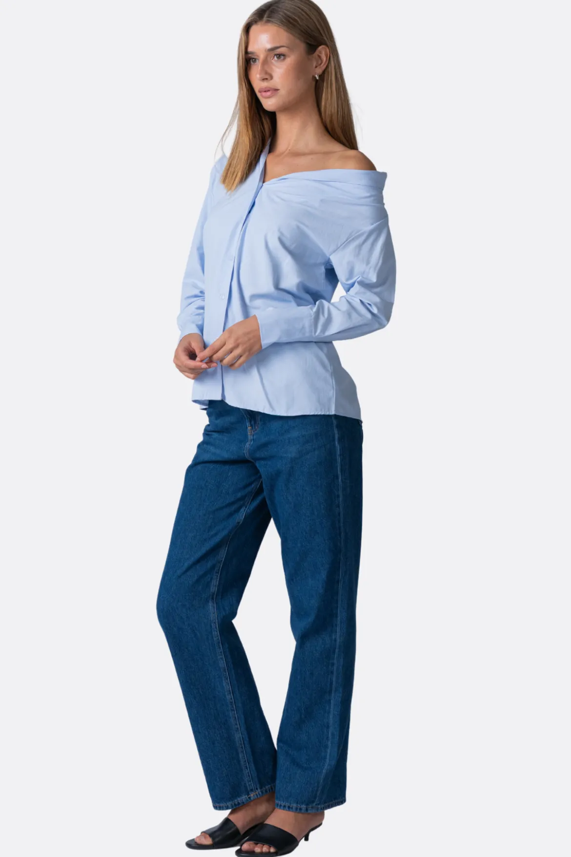 Serena Oversized Skjorte - Lyseblå