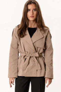 Sia Short Trenchcoat - Camel