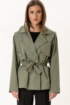 Sia Short Trenchcoat - Khaki