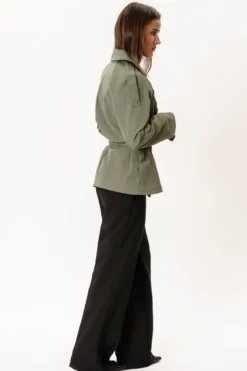 Sia Short Trenchcoat - Khaki