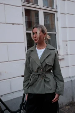 Sia Short Trenchcoat - Khaki