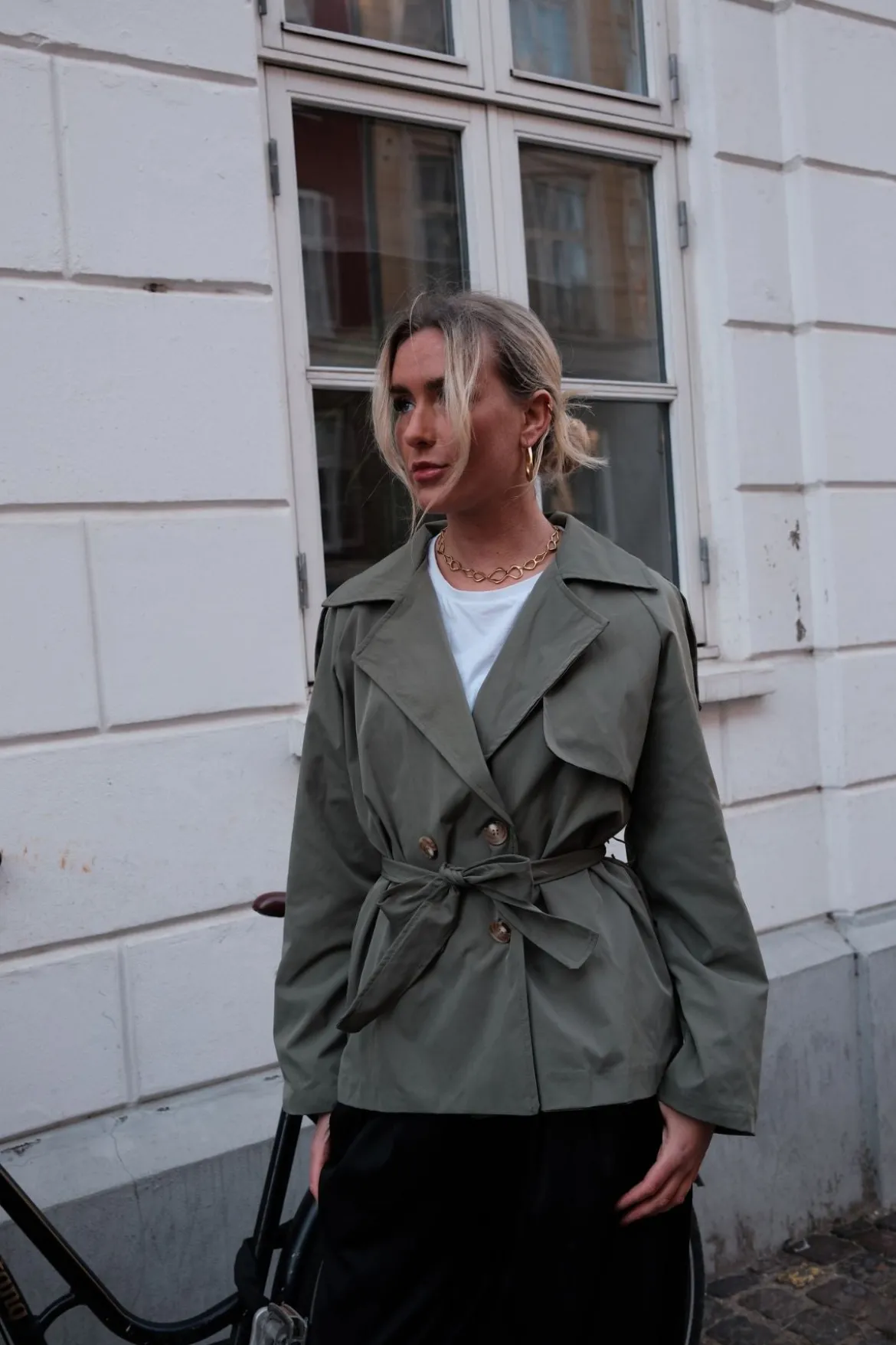 Sia Short Trenchcoat - Khaki