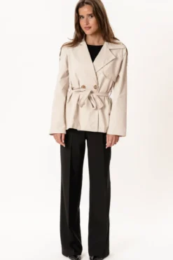 Sia Short Trenchcoat - Off White